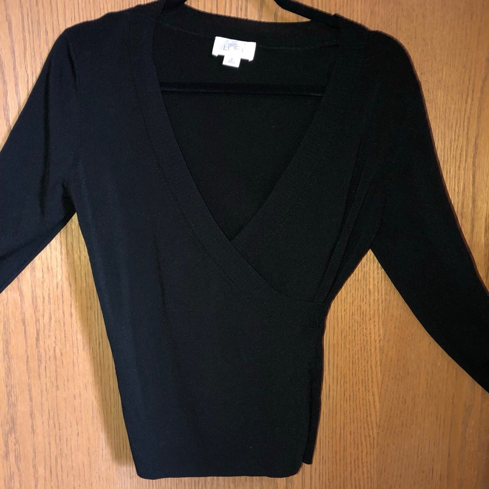 Ann Taylor Black Wrap Around Sweater